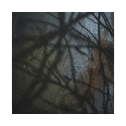 Shadow Play Dark Texture Canvas Art | Sophisticated Dark Japandi Art