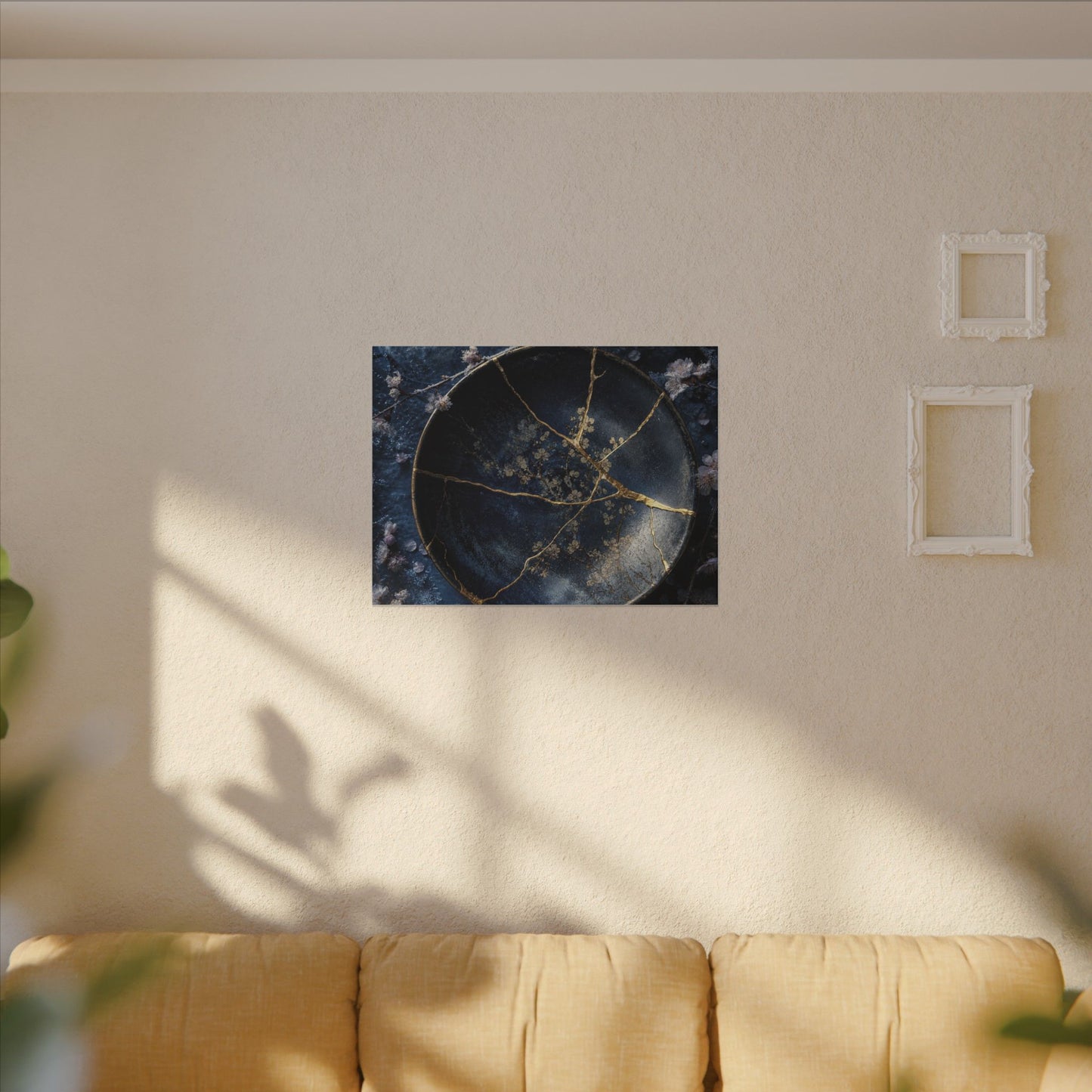 Cherry Blossom Winter Canvas Art | Kintsugi Philosophical Design