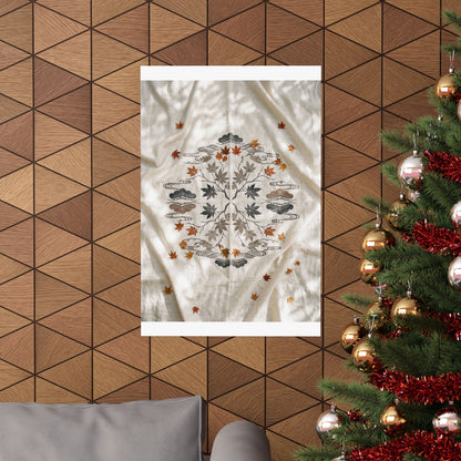 Warm Silk Drape Wall Art Print - Japanese Pattern Japandi