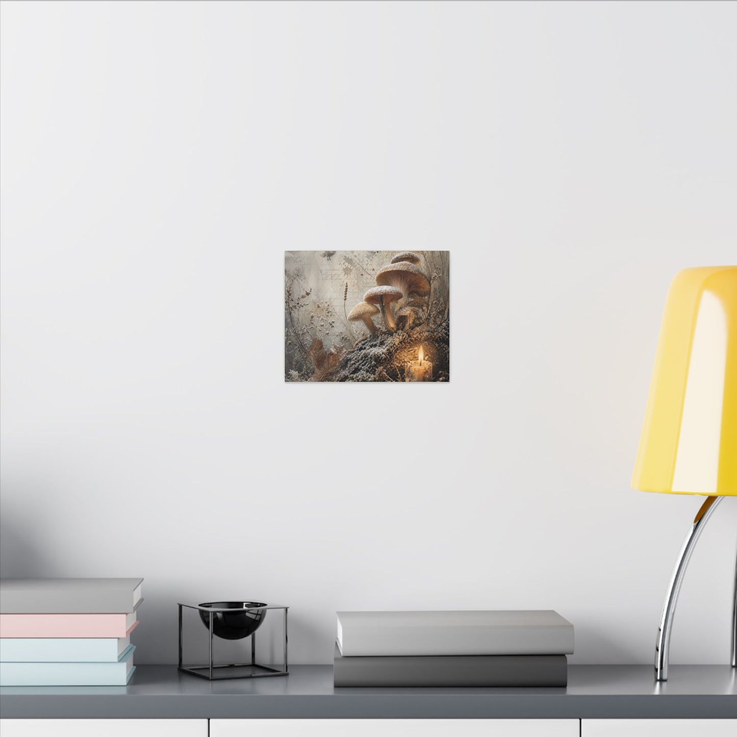 Wild Mushrooms Texture Canvas Art | Elegant Japandi Art