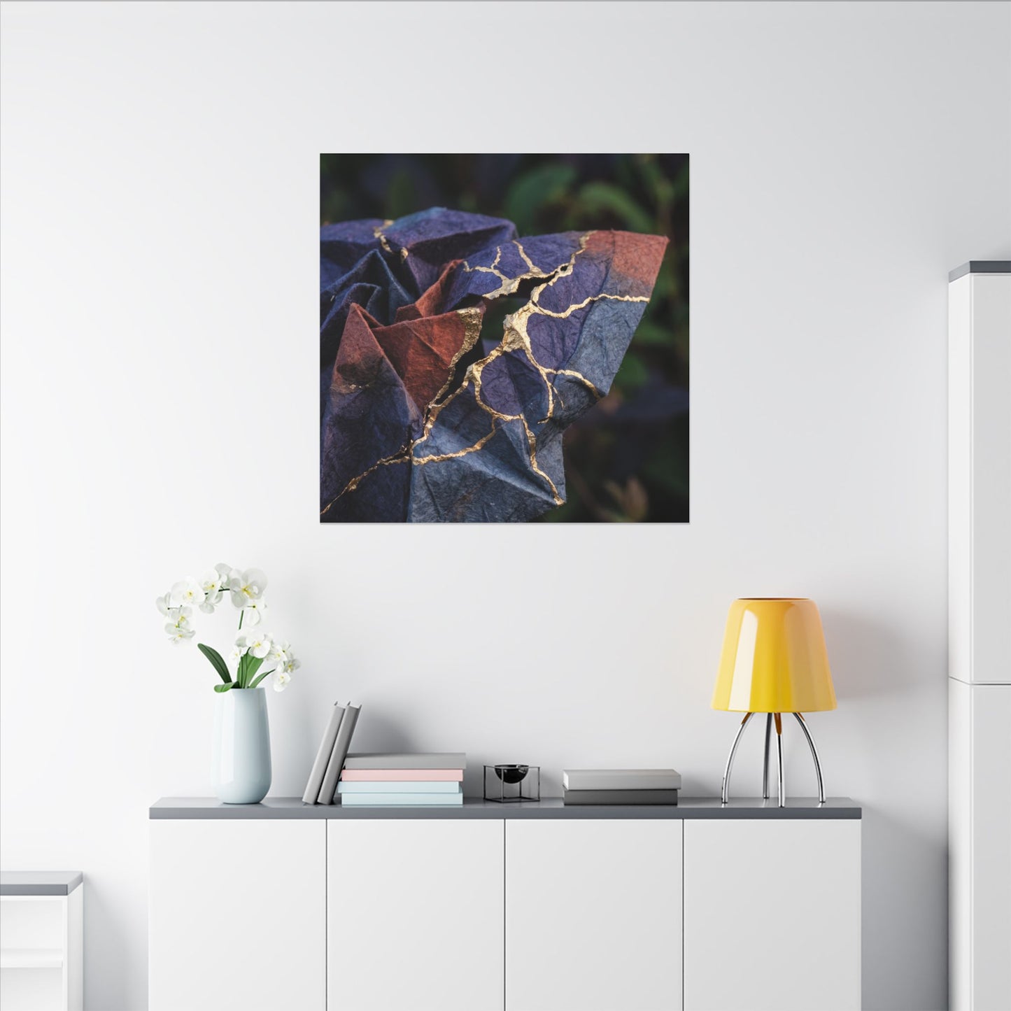 Philosophical Paper Fold Canvas Art - Gold Vein Kintsugi