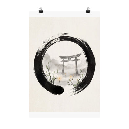 Spring Torii Gate Enso Wall Art Print | Calm Decor Art Print