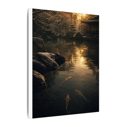Winter Koi Pond Shadow Zen Canvas Art | Bold Decor