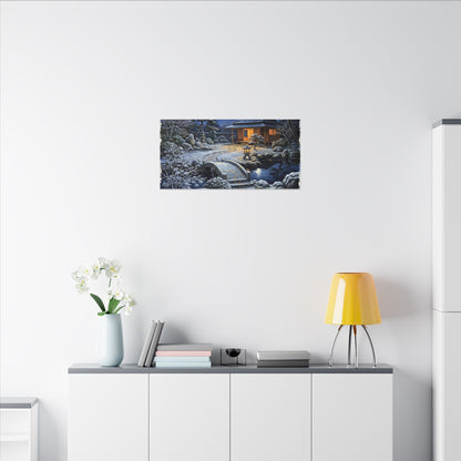 Moonlit Garden Winter Canvas Art | Kintsugi Artful Design