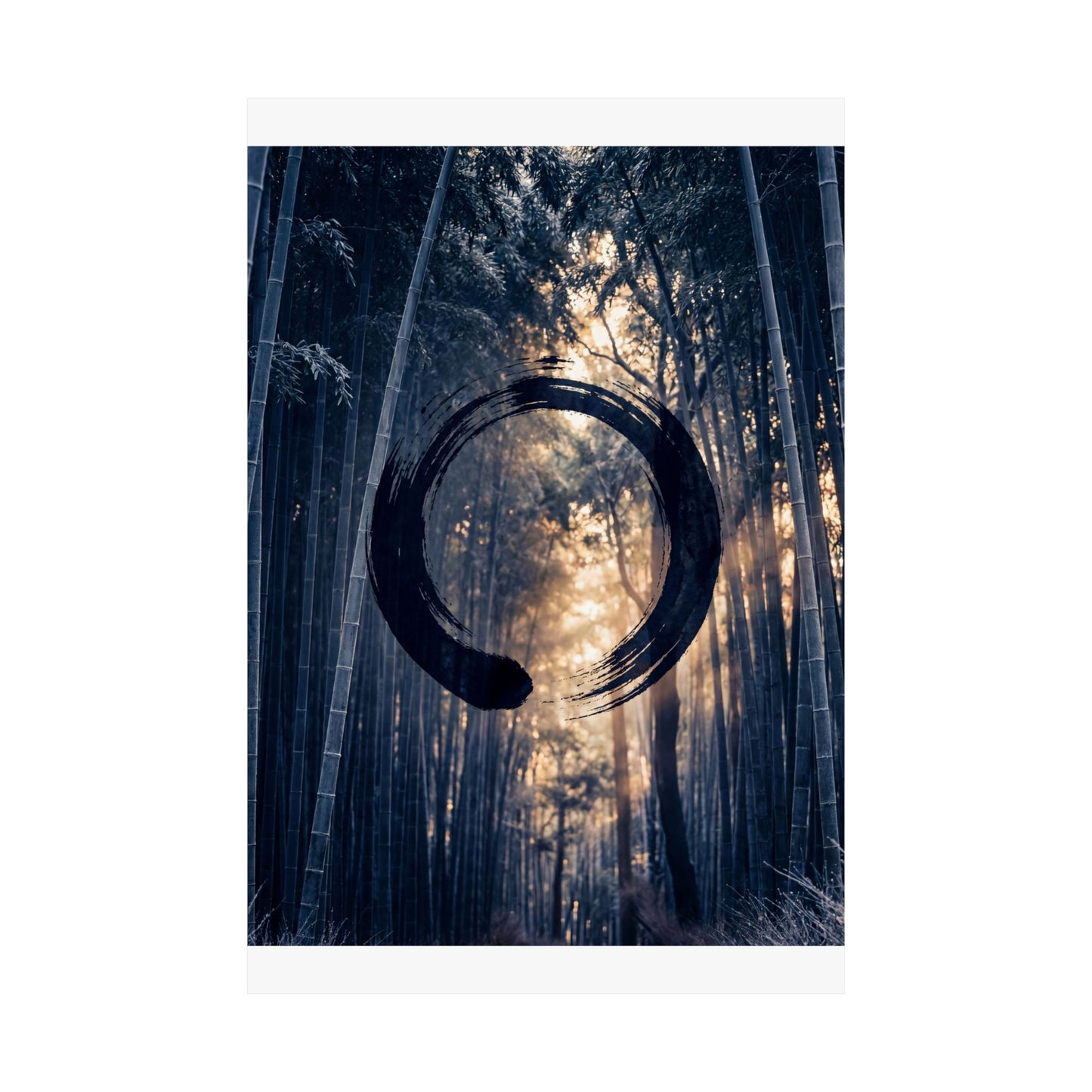 Golden Hour Bamboo Grove Wall Art Print - Zen Shibui