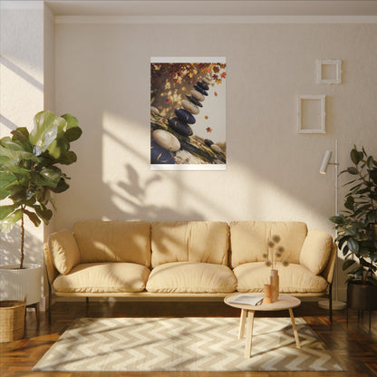 Ma River Stones Canvas Art - Kintsugi Gold Vein