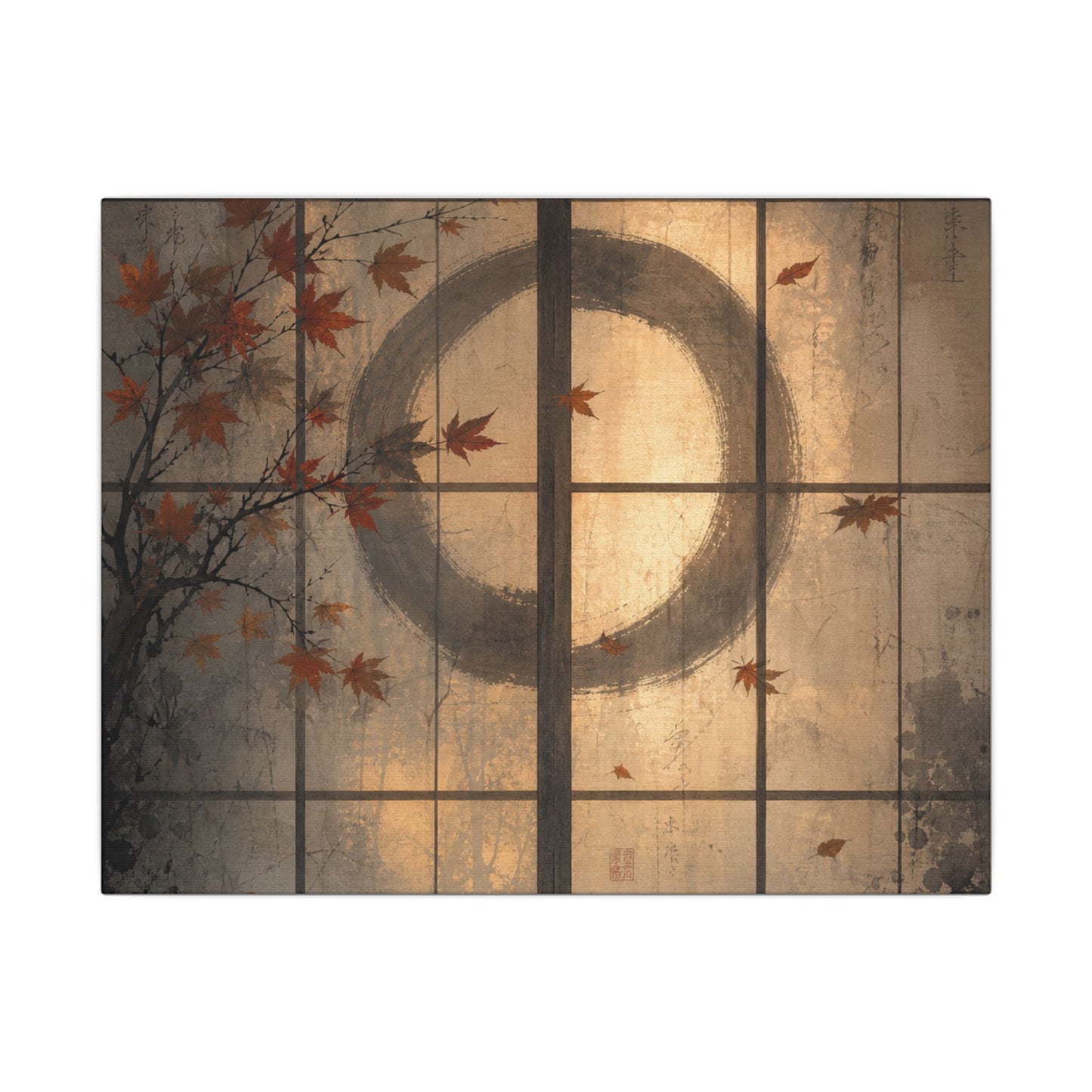 Shoji Screen Texture Canvas Art | Earthy Japandi Art