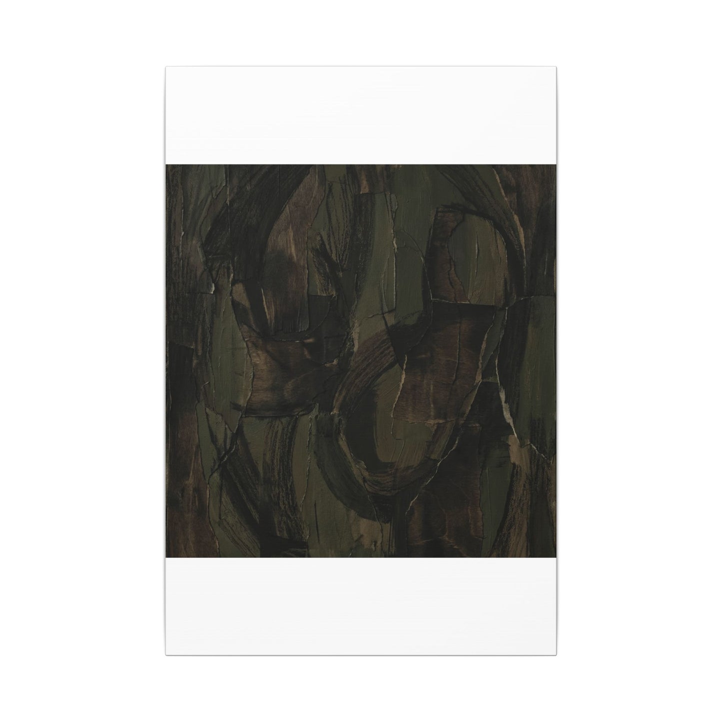 Mixed Media Dark Japandi Textured Canvas Art