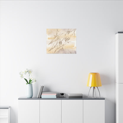 Shadow Play Winter Canvas Art | Japandi Warm Design