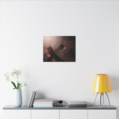 Moody Ink Brushstroke Canvas Art - Moody Minimal Dark Japandi