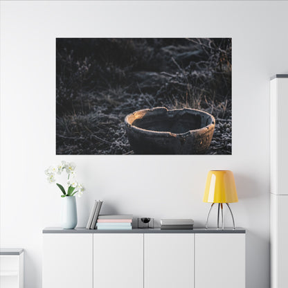 Kanso Ceramic Bowl Canvas Art - Dark Japandi Dark Texture