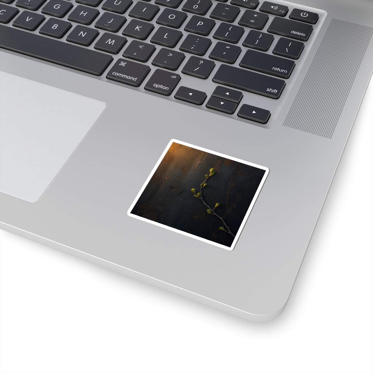 Sophisticated Rust Patina Sticker - Moody Minimal Dark Japandi