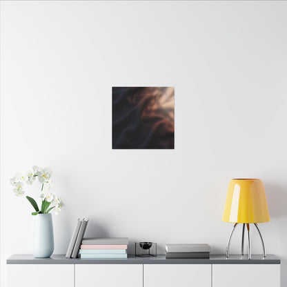 Dark Japandi Silk Drape in Dawn | Shadow Zen Canvas Art
