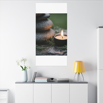 Warm River Stones Canvas Art - Japanese Pattern Japandi