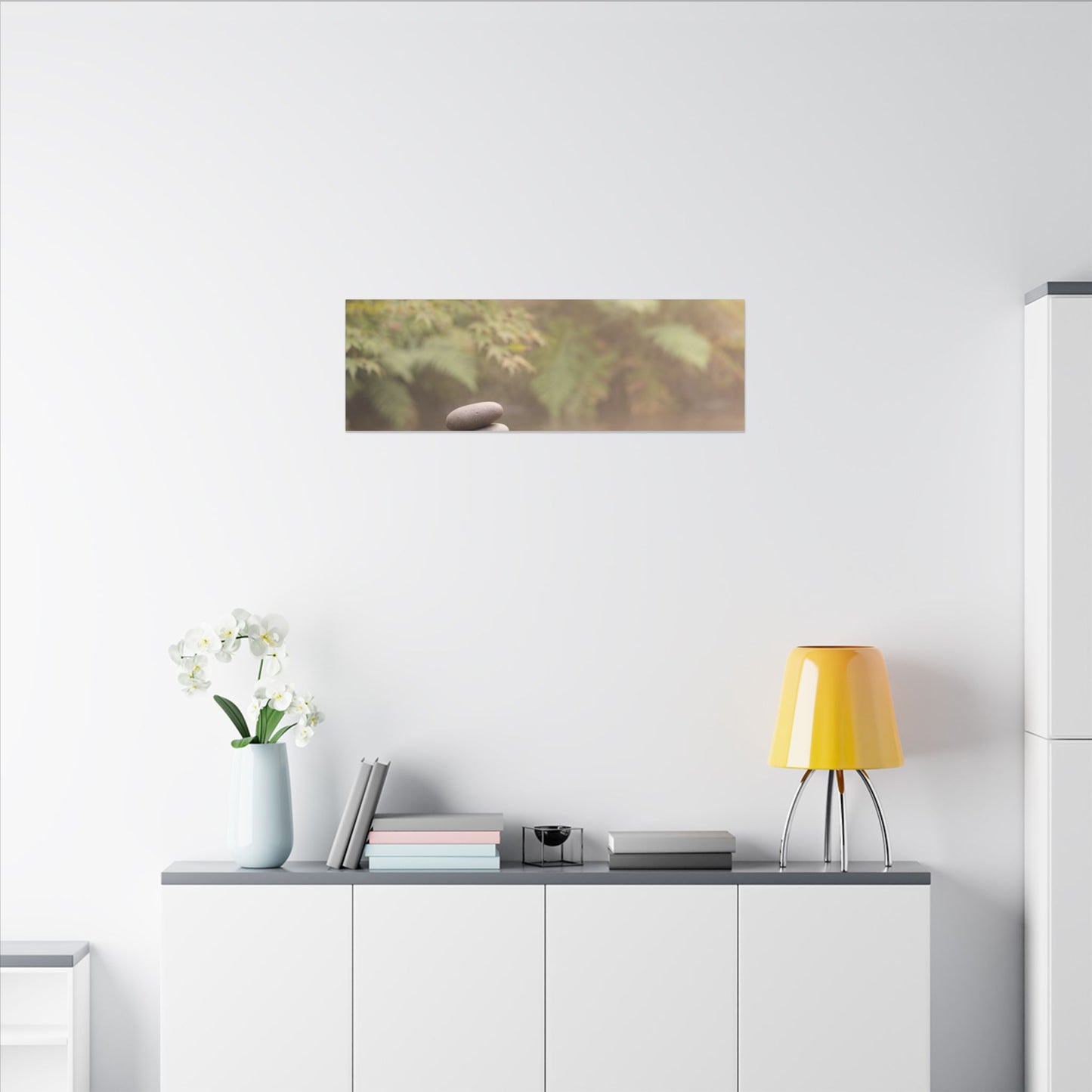 Cozy River Stones Canvas Art - Japanese Pattern Japandi
