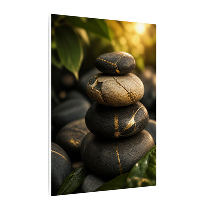 Summer River Stones Broken Beauty Canvas Art | Healing Decor