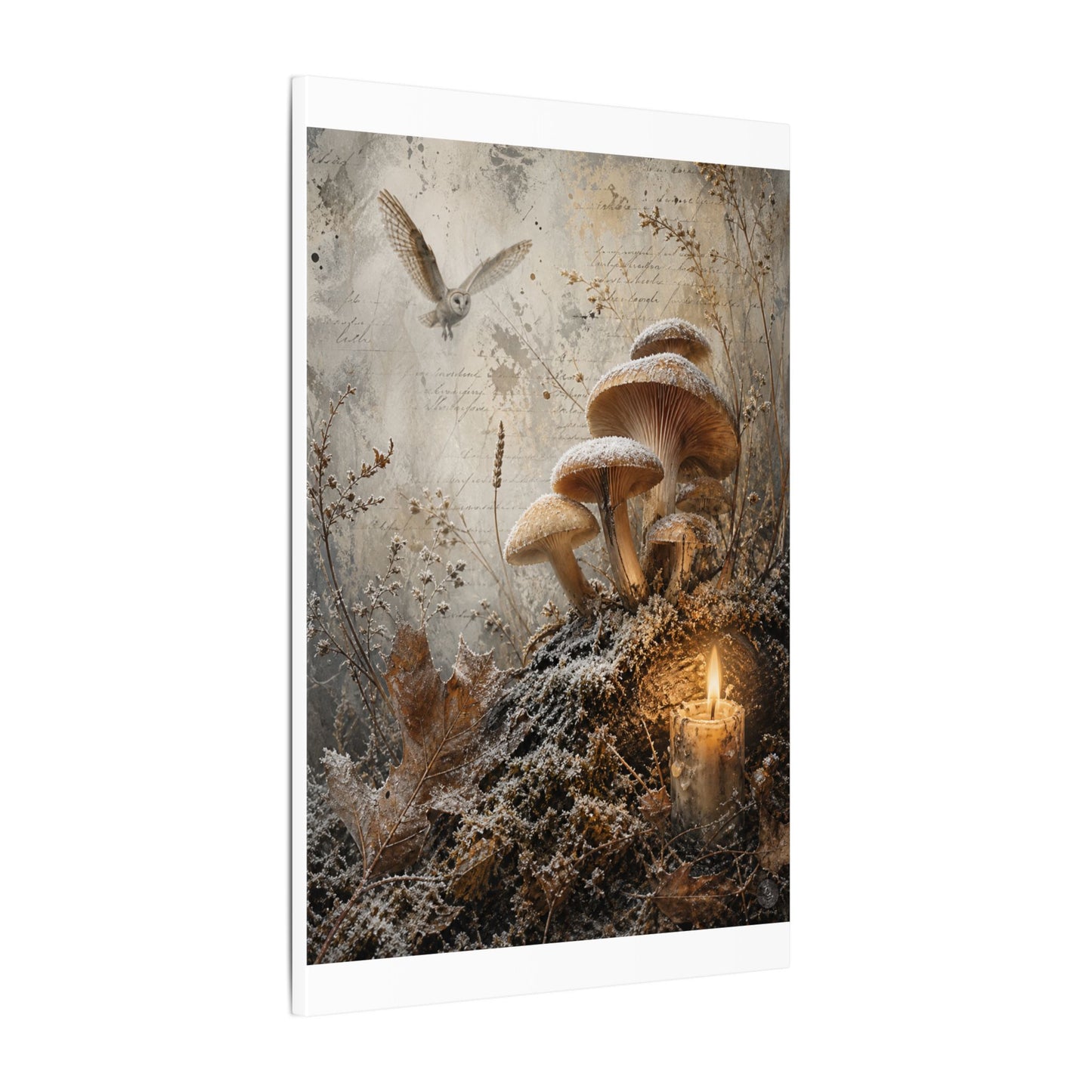 Wild Mushrooms Texture Canvas Art | Elegant Japandi Art