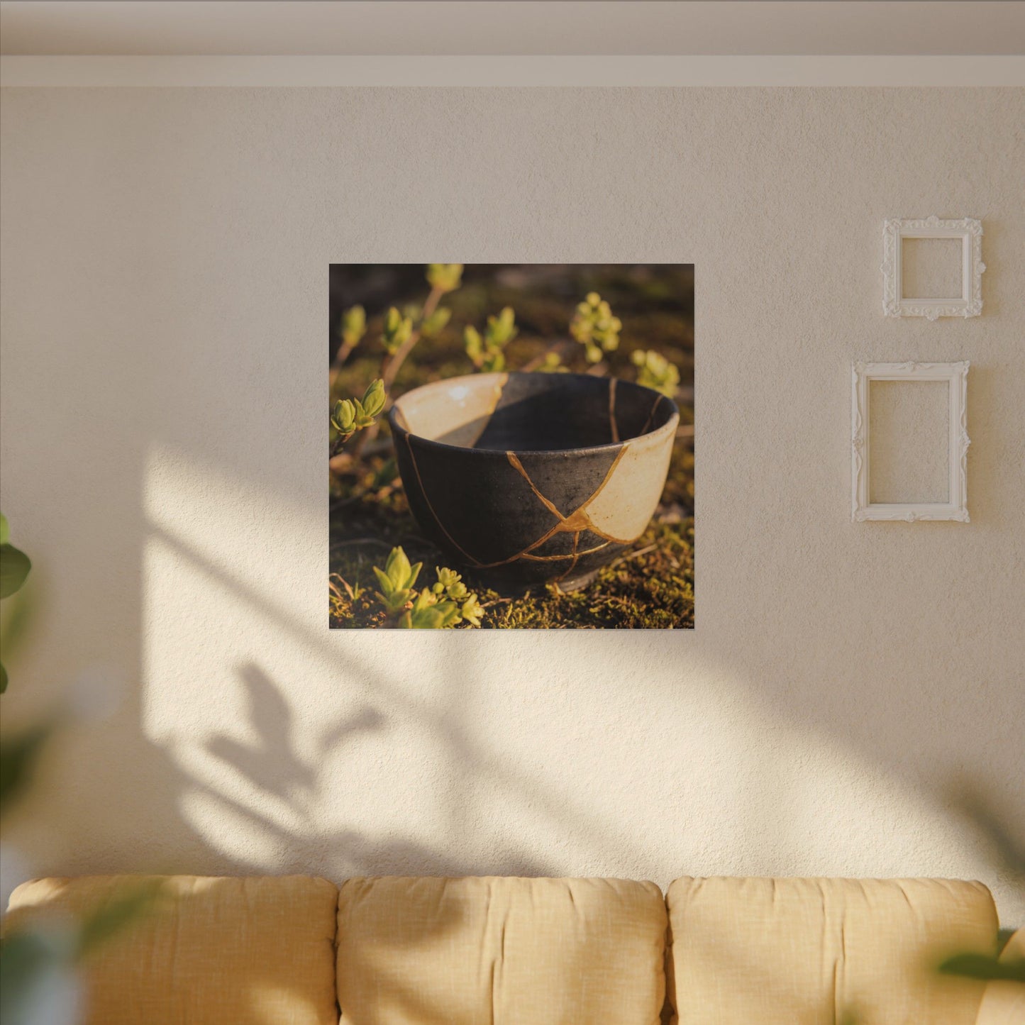 Seijaku Broken Pottery Canvas Art - Kintsugi Gold Repair