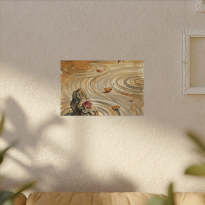 Autumn Rock Garden Watercolor Canvas Art | Neutral Decor