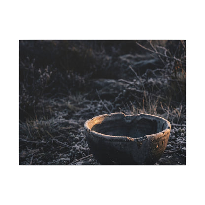 Kanso Ceramic Bowl Canvas Art - Dark Japandi Dark Texture