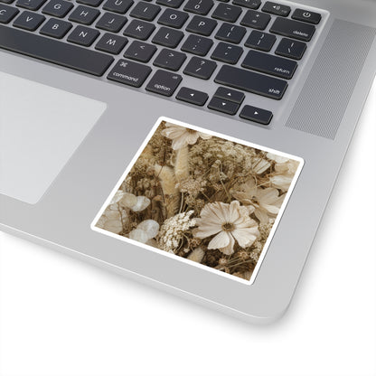 Summer Dried Flowers Minimal Line Sticker | Neutral Decor