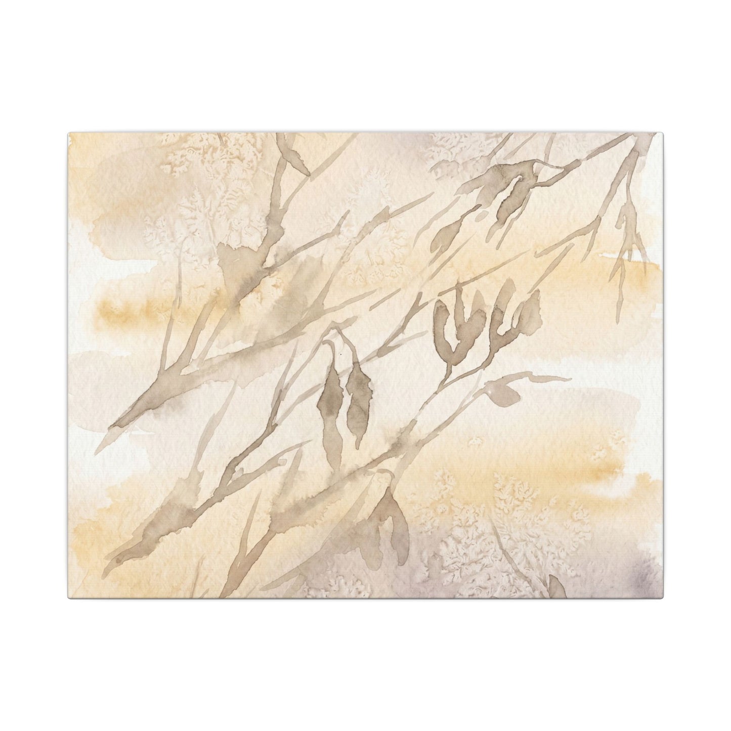 Shadow Play Winter Canvas Art | Japandi Warm Design