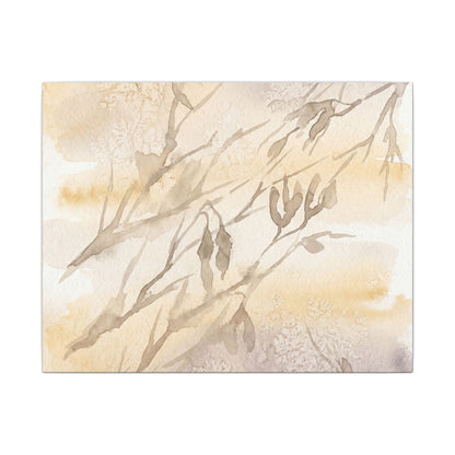 Shadow Play Winter Canvas Art | Japandi Warm Design