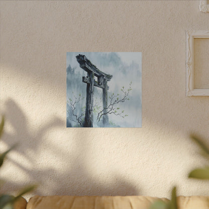Torii Gate Canvas Art | Spring Zen Sumi E Art