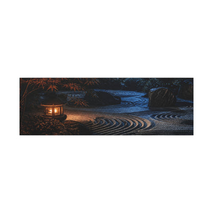 Summer Rock Garden Shadow Zen Canvas Art | Moody Decor