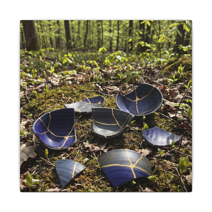 Philosophical Broken Pottery Canvas Art - Broken Beauty Kintsugi