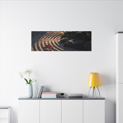 Rock Garden Moody Minimal Canvas Art | Bold Dark Japandi Art