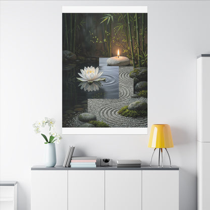 Candlelight Lotus Flower Canvas Art - Zen Kanso
