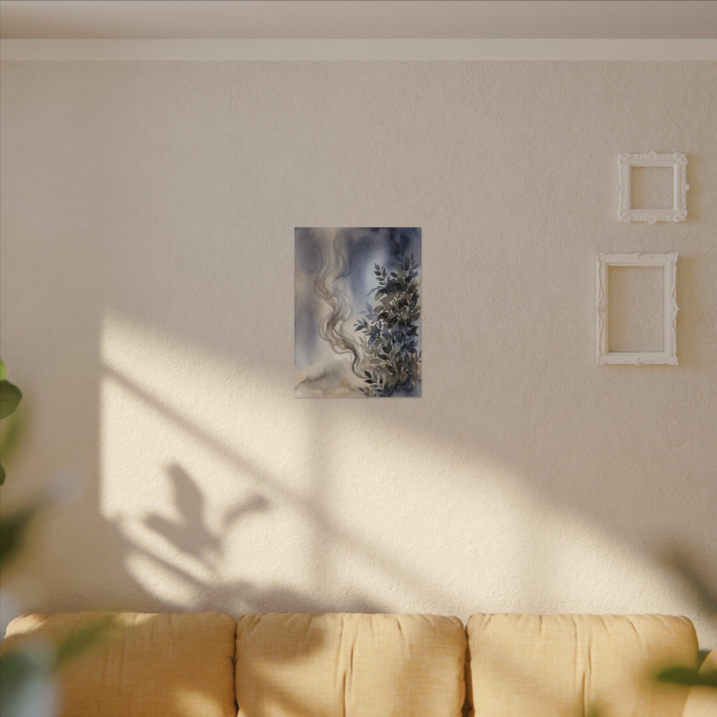 Incense Smoke Summer Canvas Art | Japandi Cozy Design
