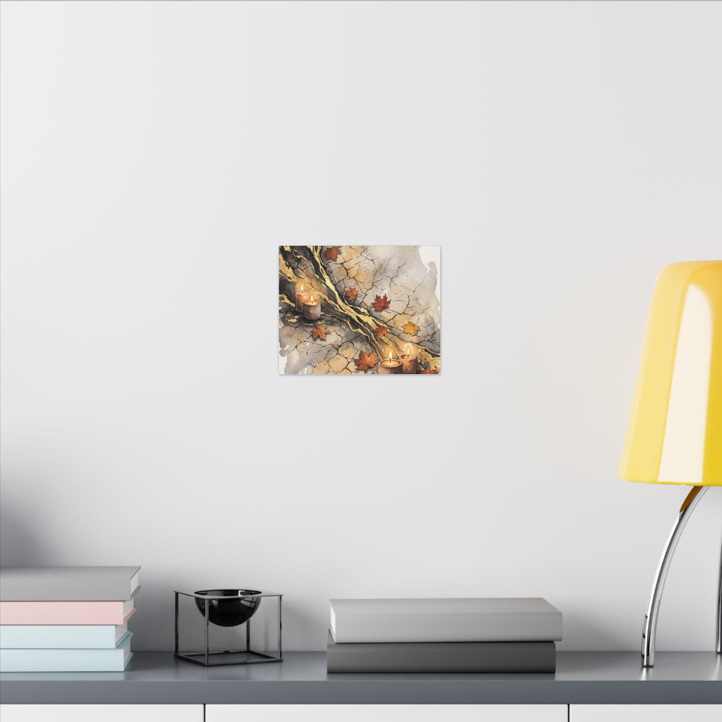 Cracked Earth Autumn Canvas Art | Japandi Warm Design