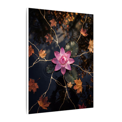 Ma Lotus Flower Canvas Art - Kintsugi Gold Vein