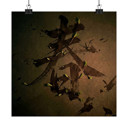 Spring Calligraphy Shadow Zen Wall Art Print | Sophisticated Decor Art Print