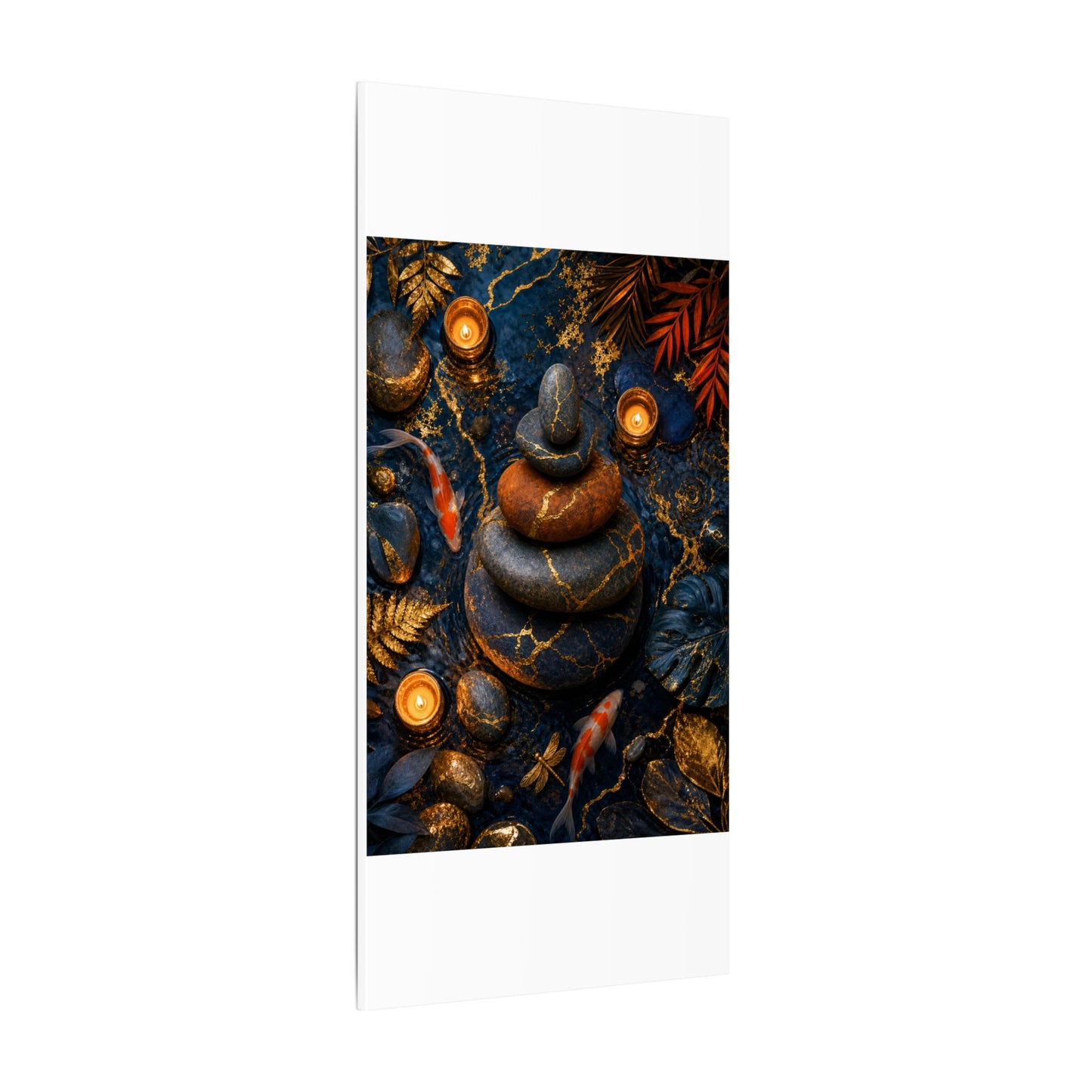 Summer River Stones Gold Vein Canvas Art | Resilient Decor