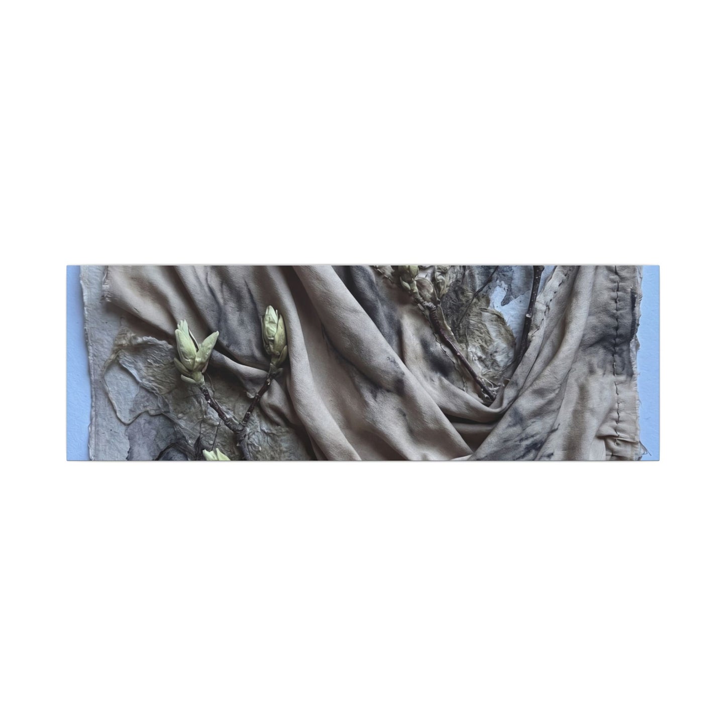 Japandi Silk Drape in Moonlight | Texture Canvas Art