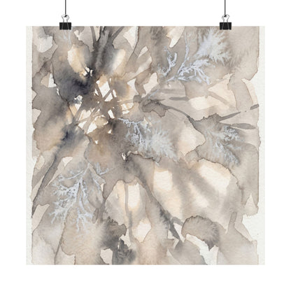 Shadow Play Wall Art Print | Winter Japandi Watercolor Art