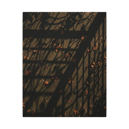 Dark Japandi Shadow Play in Golden Hour | Moody Minimal Canvas Art
