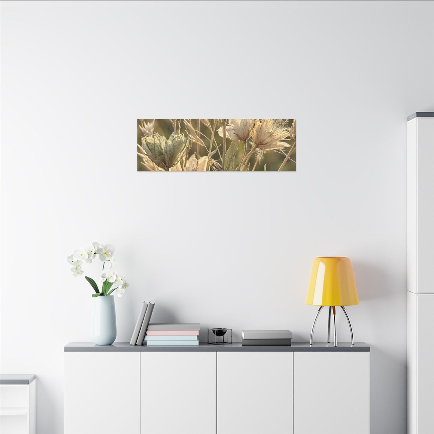 Summer Dried Flowers Minimal Line Canvas Art | Cozy Decor