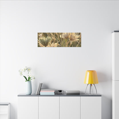 Summer Dried Flowers Minimal Line Canvas Art | Cozy Decor