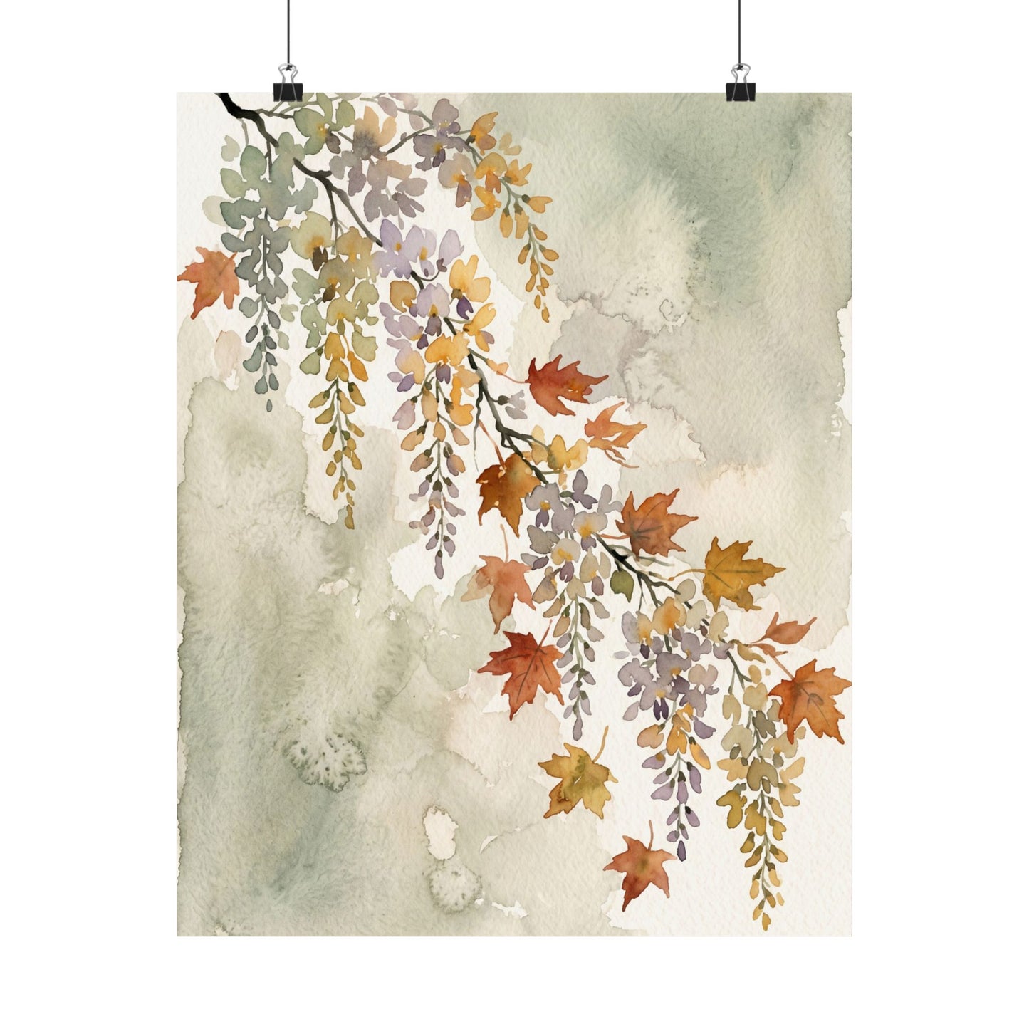 Golden Hour Wisteria Wall Art Print - Japandi Ma