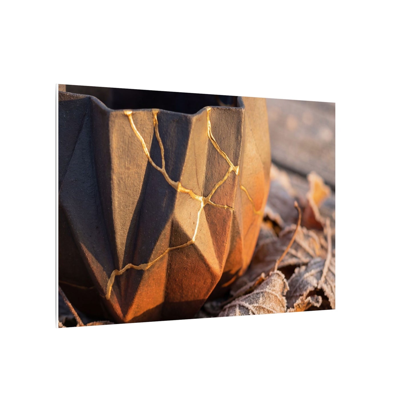 Paper Fold Gold Repair Canvas Art | Philosophical Kintsugi Art