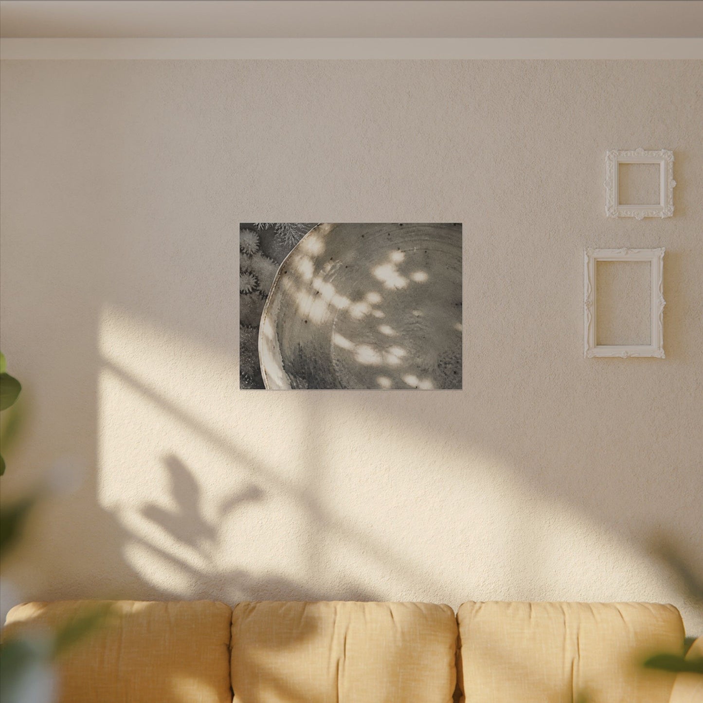 Ceramic Bowl Watercolor Canvas Art | Warm Japandi Art