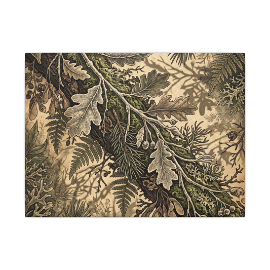 Shadow Play Canvas Art | Winter Cottagecore Vintage Botanical Art