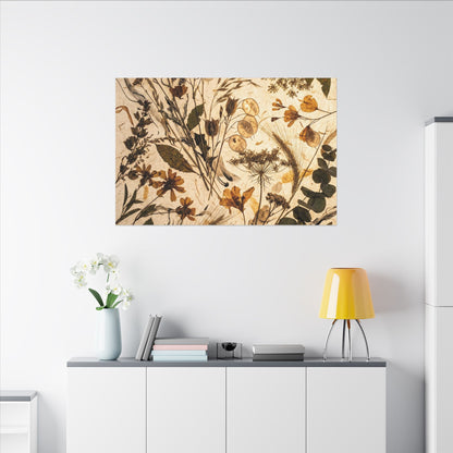 Dried Flowers Summer Canvas Art | Japandi Neutral Design