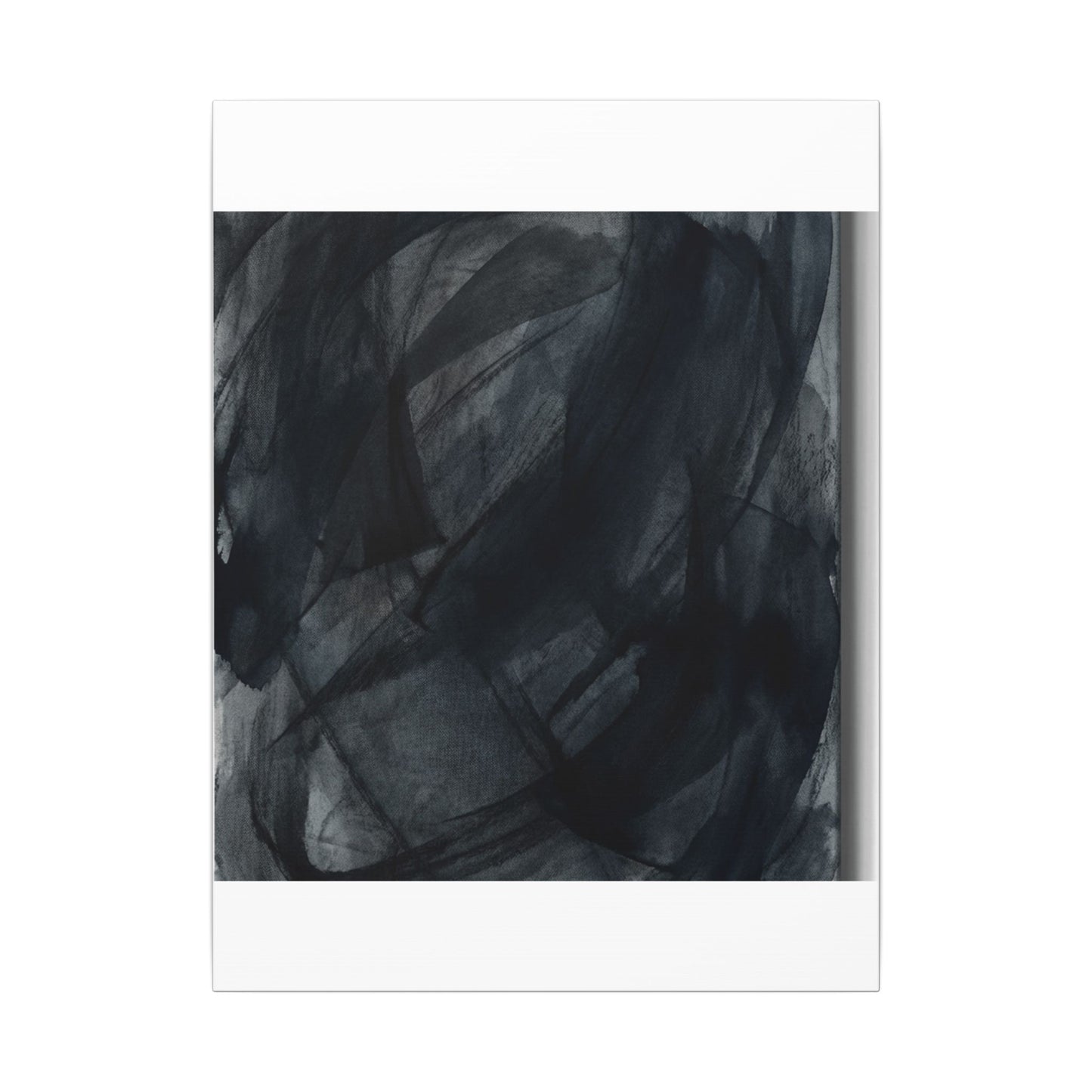 Deep Tones Dark Japandi Charcoal Canvas Art