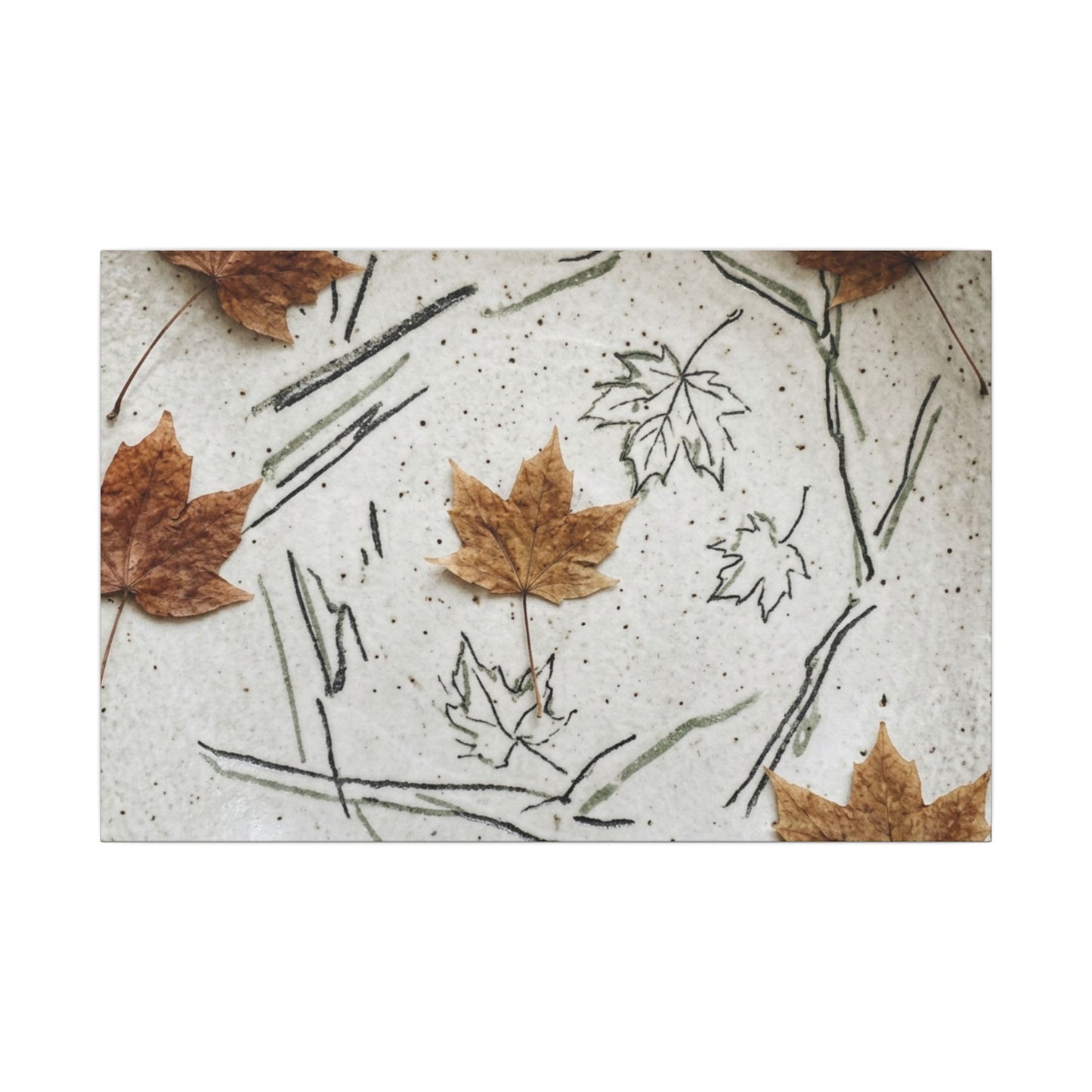 Ceramic Bowl Autumn Canvas Art | Japandi Elegant Design