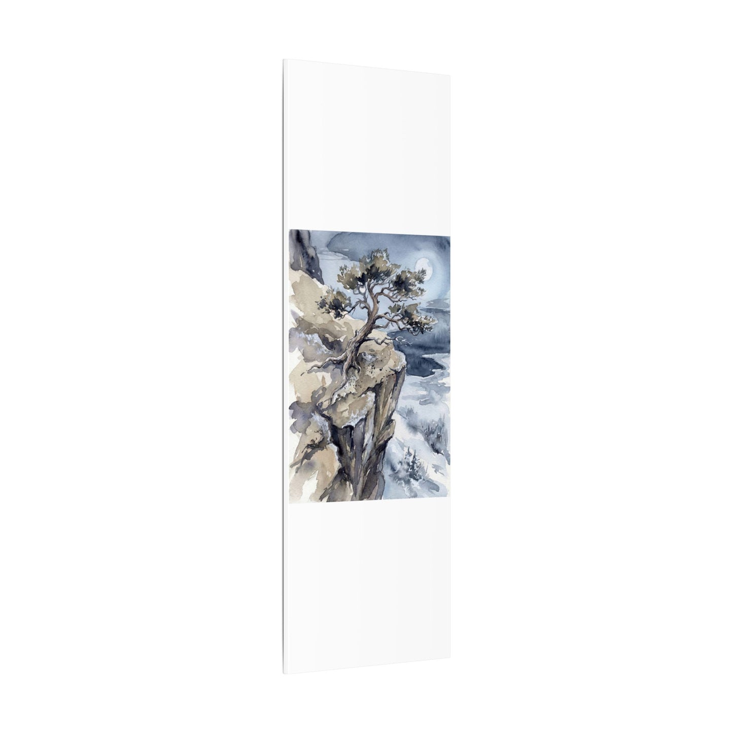 Pine Tree Canvas Art | Winter Japandi Watercolor Art